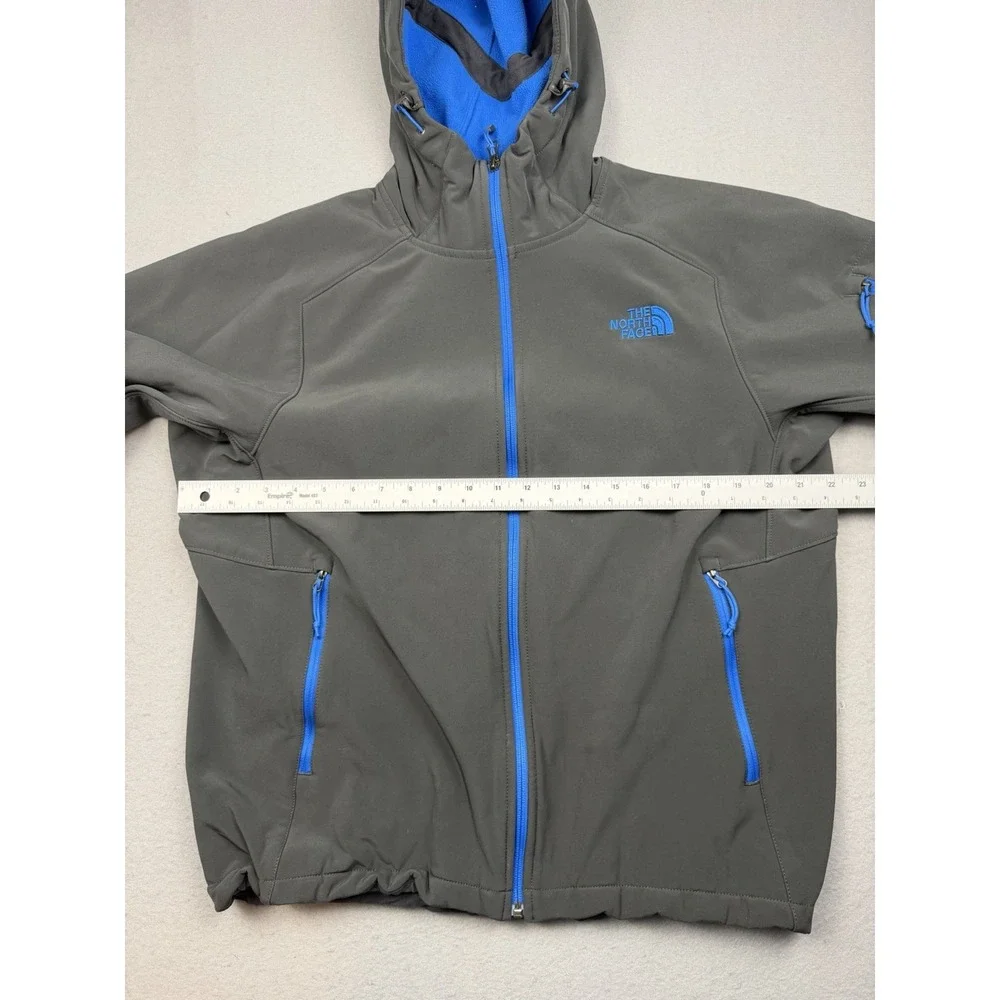 The North Face Apex Elevation Jacket Men LG Gray Blue Full Zip Hooded Insulated